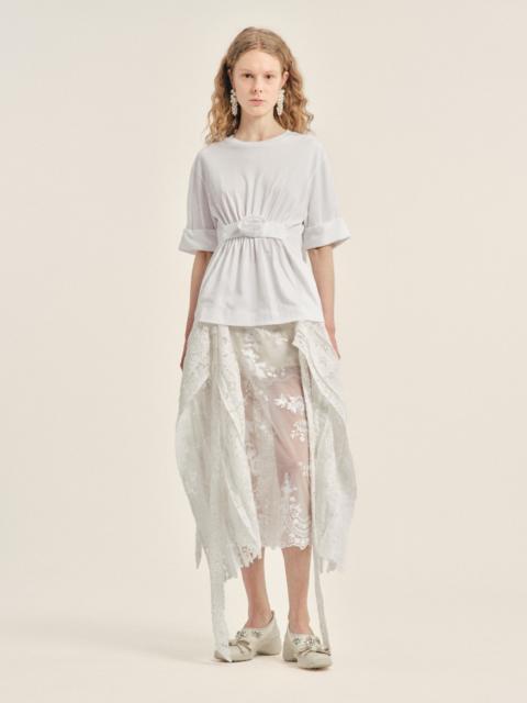 Simone Rocha Gathered Rose Wire Sleeve Boy T-Shirt