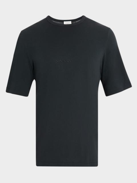 SAINT LAURENT Men's Basic Logo T-Shirt