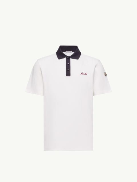 Moncler Embroidered Logo Cotton Piquet Polo Shirt