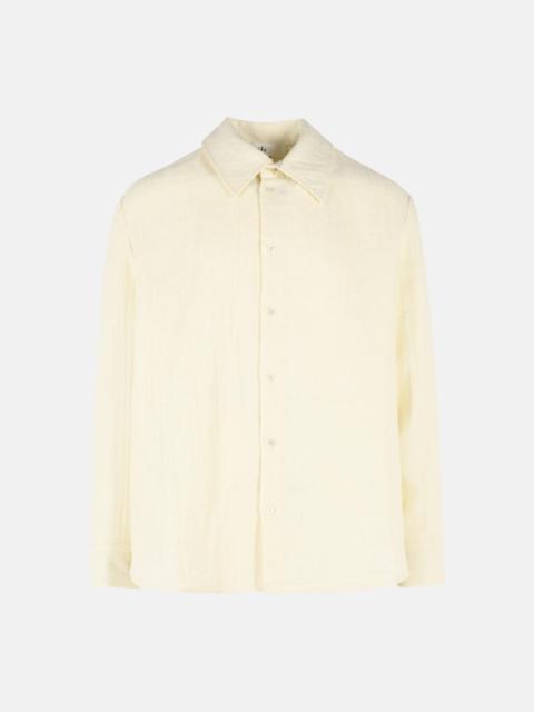 Séfr 'WES' ECRU COTTON AND LINEN SHIRT