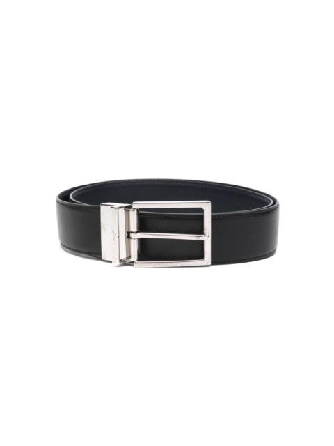 Brioni logo-debossed leather belt