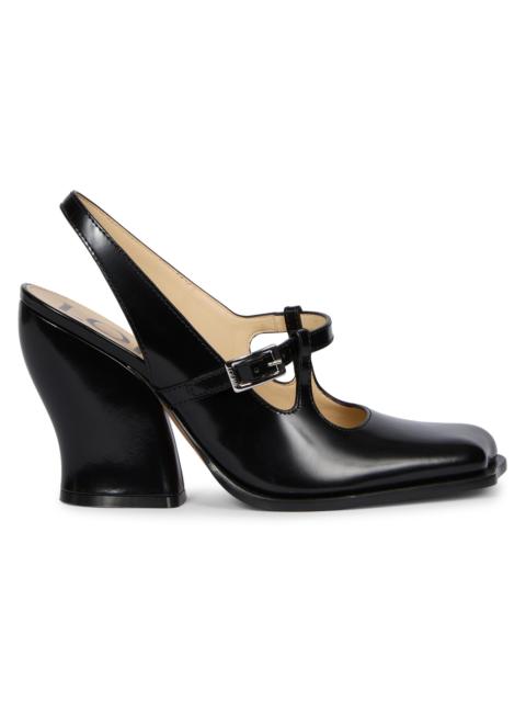 Loewe Women's Onda Leather Slingback Pumps - Black