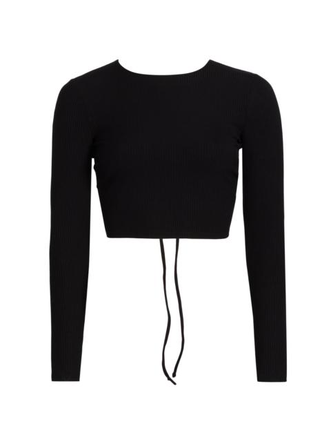 Reformation Women's Casey Open-Back Crop Top - Black