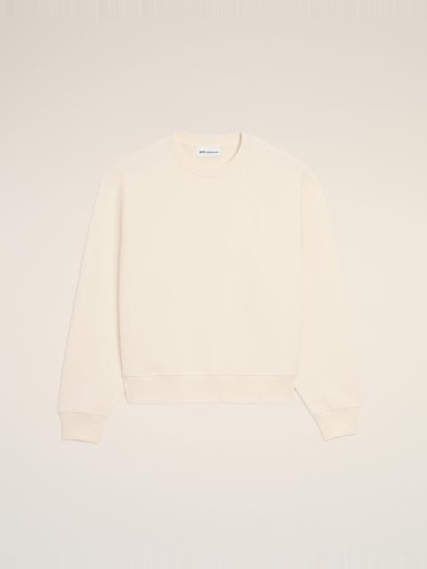 AMI Paris WHITE COTTON EMBOSSED AMI DE COEUR SWEATSHIRT