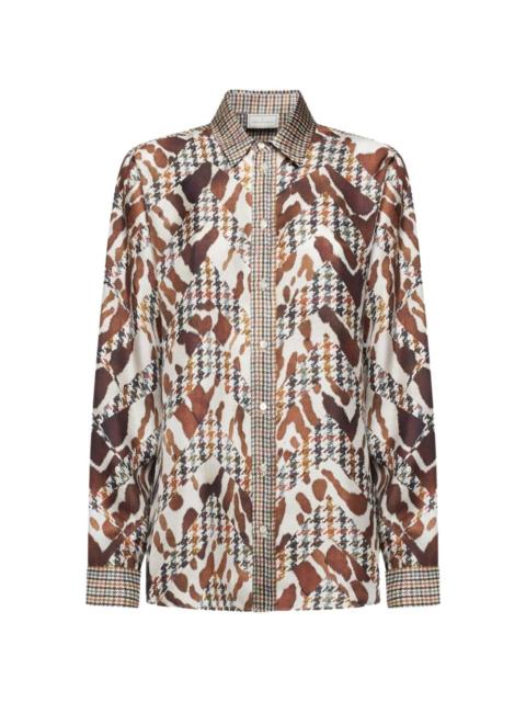 Pierre-Louis Mascia houndstooth animal-print shirt