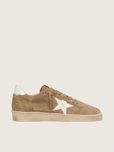 Golden Goose Men’s Ball Star in brown suede with white leather star