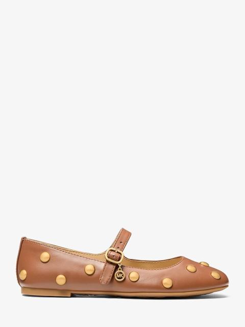 MICHAEL KORS Nellie Flex Studded Leather Ballet Flat