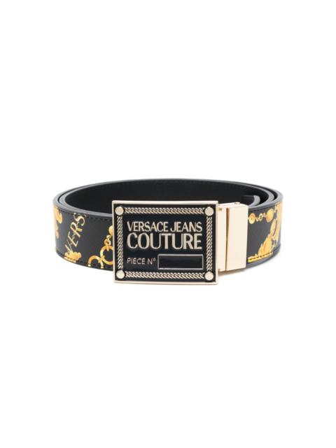VERSACE JEANS COUTURE Barocco-print logo-buckle belt