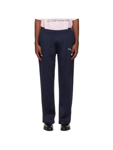 VETEMENTS Navy Cut-Up Athletic Sweatpants