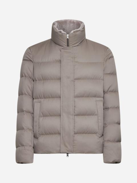 Arendelle quilted nylon down bomber jacket