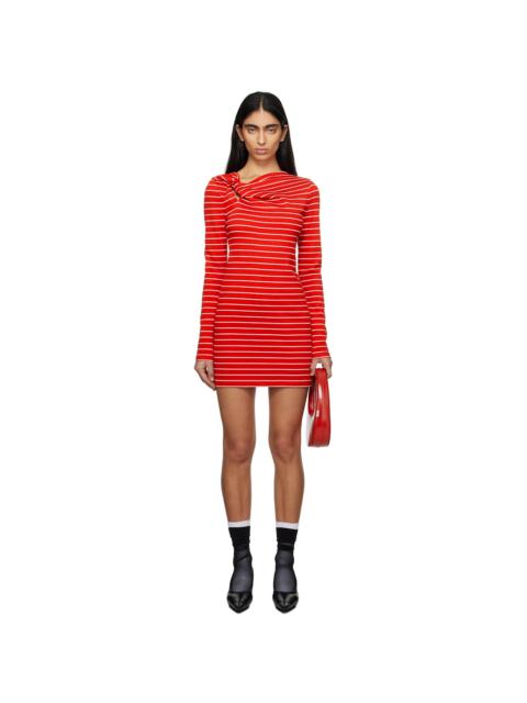 MSGM Red & White Striped Minidress