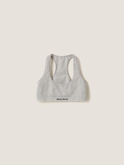 Miu Miu Seamless mélange racerback crop top