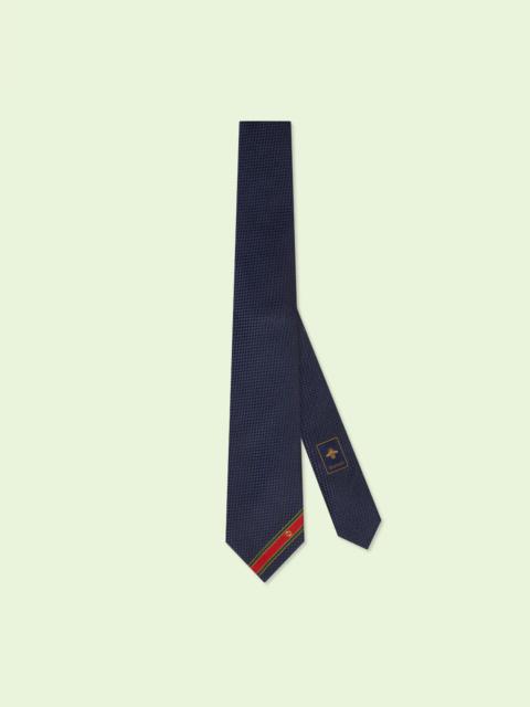 GUCCI Silk tie with Interlocking G Web detail