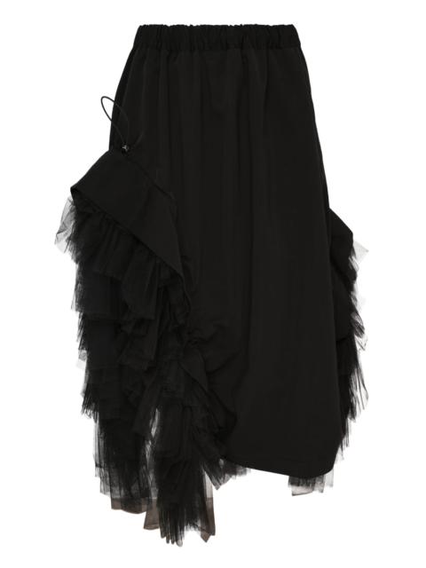 Noir Kei Ninomiya Asymmetrical Tiered Tulle Skirt