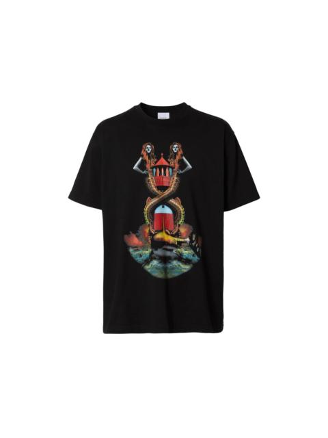 Burberry Burberry Mermaid Print T-shirt Black