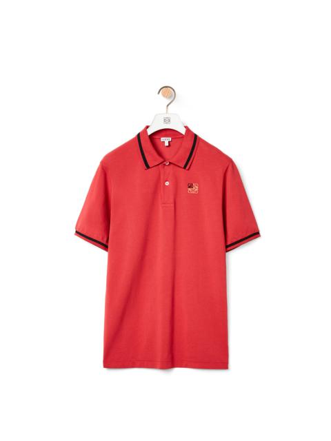 Loewe Anagram embroidered polo in cotton
