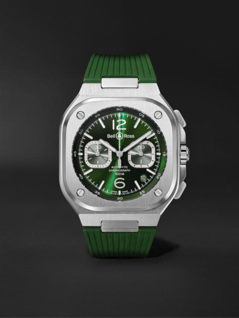Bell & Ross BR 05 Automatic Chronograph 42mm Stainless Steel and Rubber Watch, Ref. No. BR05C-GN-ST/SRB Green