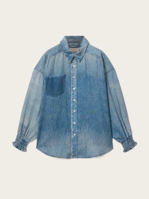ALLSAINTS CHARLI ILLUSION OF DENIM LONG SLEEVE SHIRT
