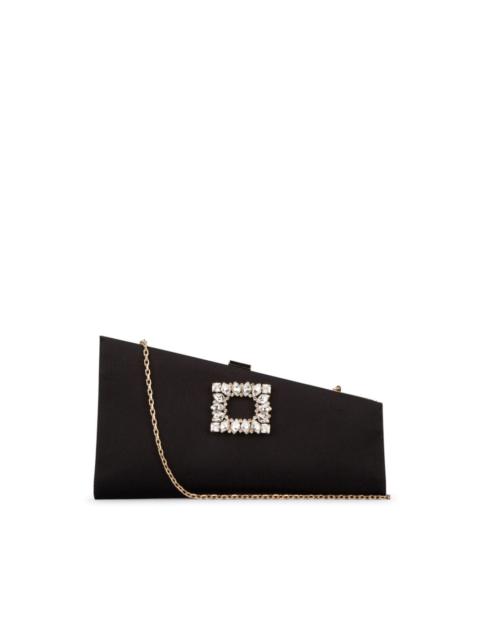 Roger Vivier asymmetrical strass buckled clutch