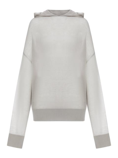 Rick Owens SEMI-TRANSPARENT KNIT SWEATSHIRT WITH HOOD