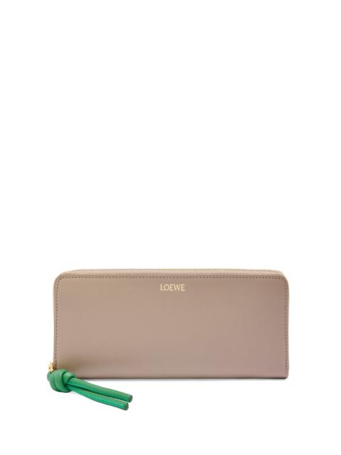 Loewe Knot zip around wallet in shiny nappa calfskin