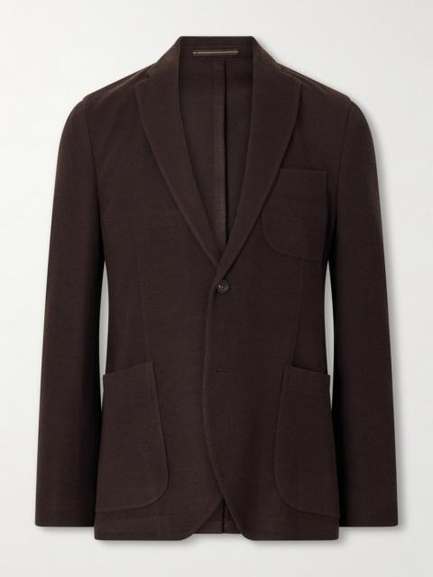 SLOWEAR Wool-Blend Woven Waffle Jersey Blazer