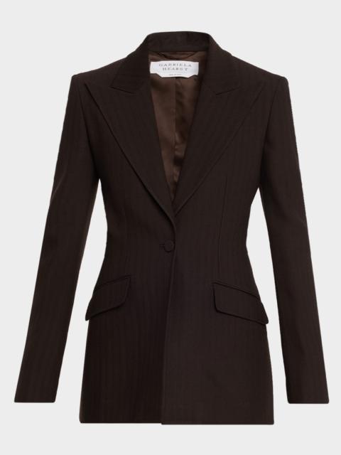 GABRIELA HEARST Leiva Herringbone Single-Breasted Blazer