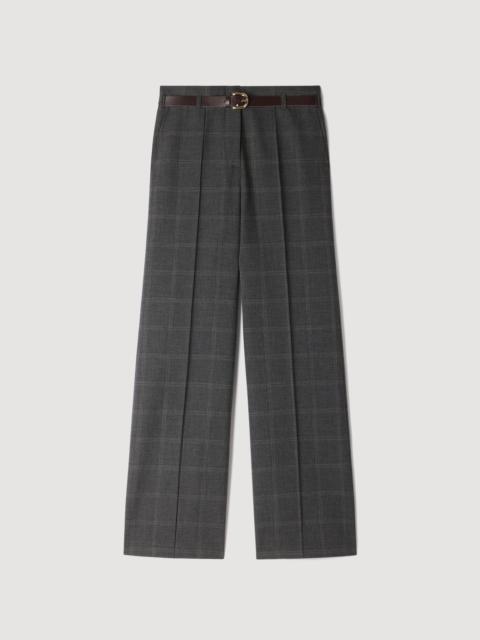 Sandro CHECKED STRAIGHT-LEG TROUSERS