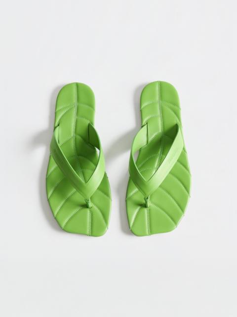 JW Anderson MENS LEATHER LEAF SLIDES IN LIME
