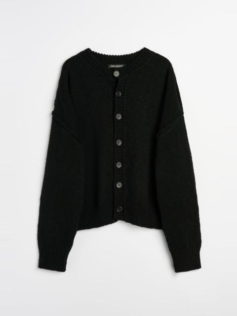 Our Legacy Pitch Cardigan Slub Twisted Black Wool