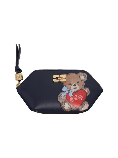 GANNI Navy Bou Bear Coin Pouch