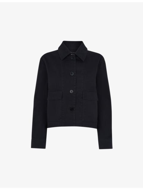 WHISTLES Marie relaxed-fit cotton jacket