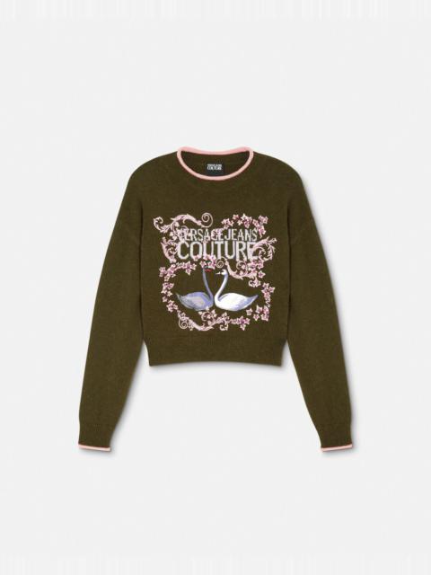 Embroidered Swan Lake Logo Sweater