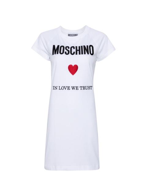 Moschino logo-embroidered cotton T-shirt dress