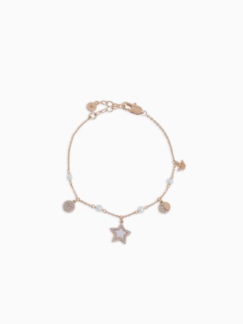 EMPORIO ARMANI ROSE GOLD-TONE BRASS STATION BRACELET