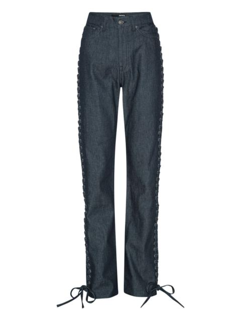 ROTATE logo-patch tie-details jeans