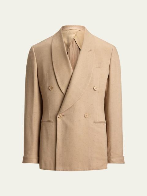 Ralph Lauren Men's Super Slub Twill Shawl Lapel Double-Breasted Blazer