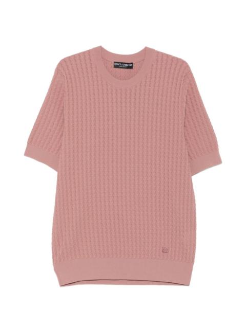 Dolce & Gabbana cable-knit short-sleeve sweater