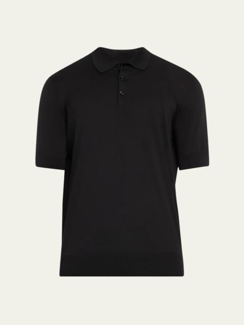 Brunello Cucinelli Men's Cotton-Silk Polo Shirt