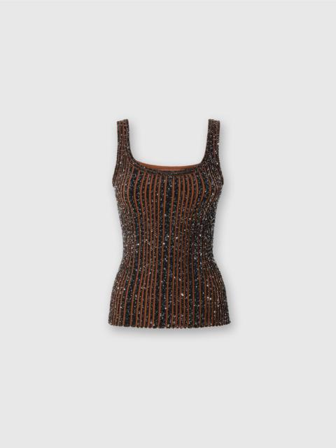 Missoni Ribbed tank top with sequins