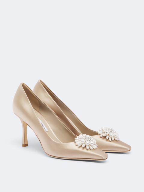 JIMMY CHOO Ines embellished satin pumps
