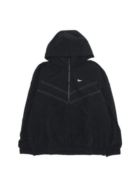 Nike Heritage Essentials Half-zip Overhead Woven Windbreaker Jacket 'Black' FD0903-010
