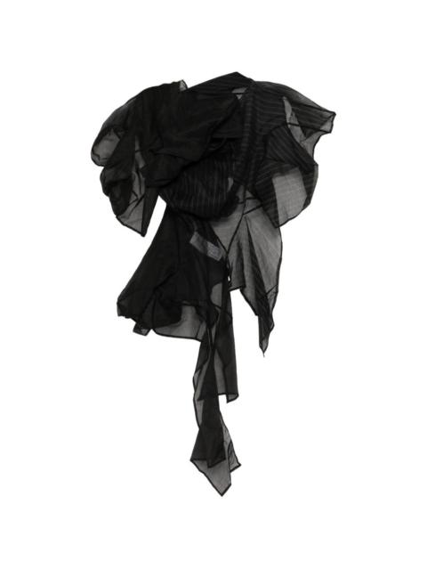 Yohji Yamamoto asymmetric darts 3D blouse