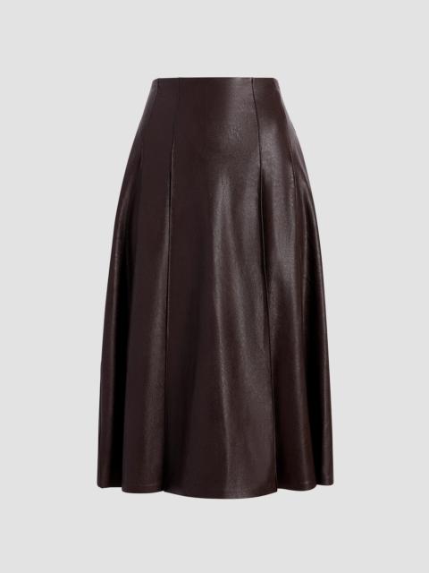 commando Women's Pleated Faux-Leather Midi Skirt - Espresso