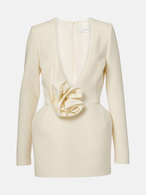MAGDA BUTRYM Floral-appliqué wool-blend minidress