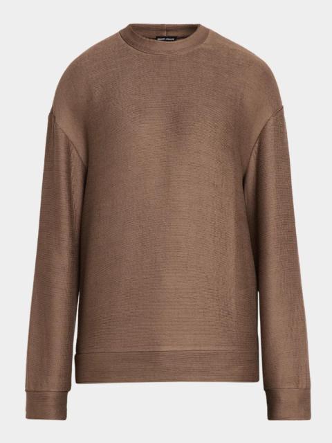 EMPORIO ARMANI Men's Cotton Rib-Knit Crewneck Sweater
