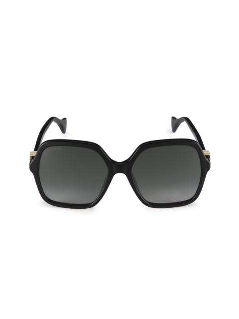 GUCCI Oversized Square Sunglasses With Mini Logo Black