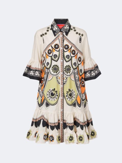 La DoubleJ Printed tiered cotton poplin minidress