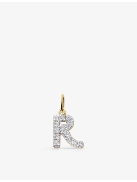 MONICA VINADER R Letter 14ct Yellow-Gold And Lab-Grown Diamond Charm