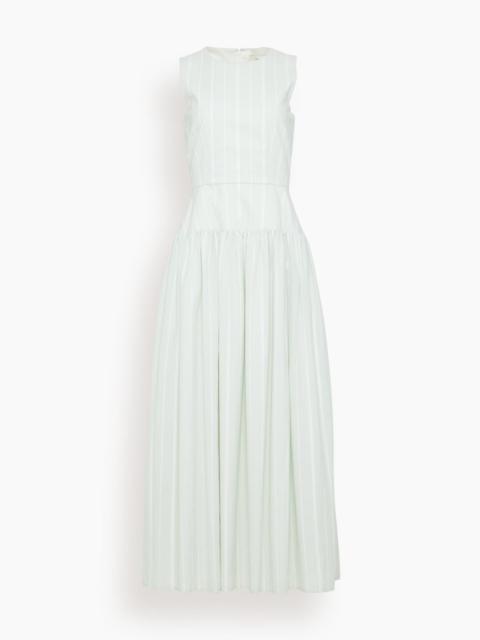 Loulou de Saison Ama Structured Maxi Dress in Mist/White